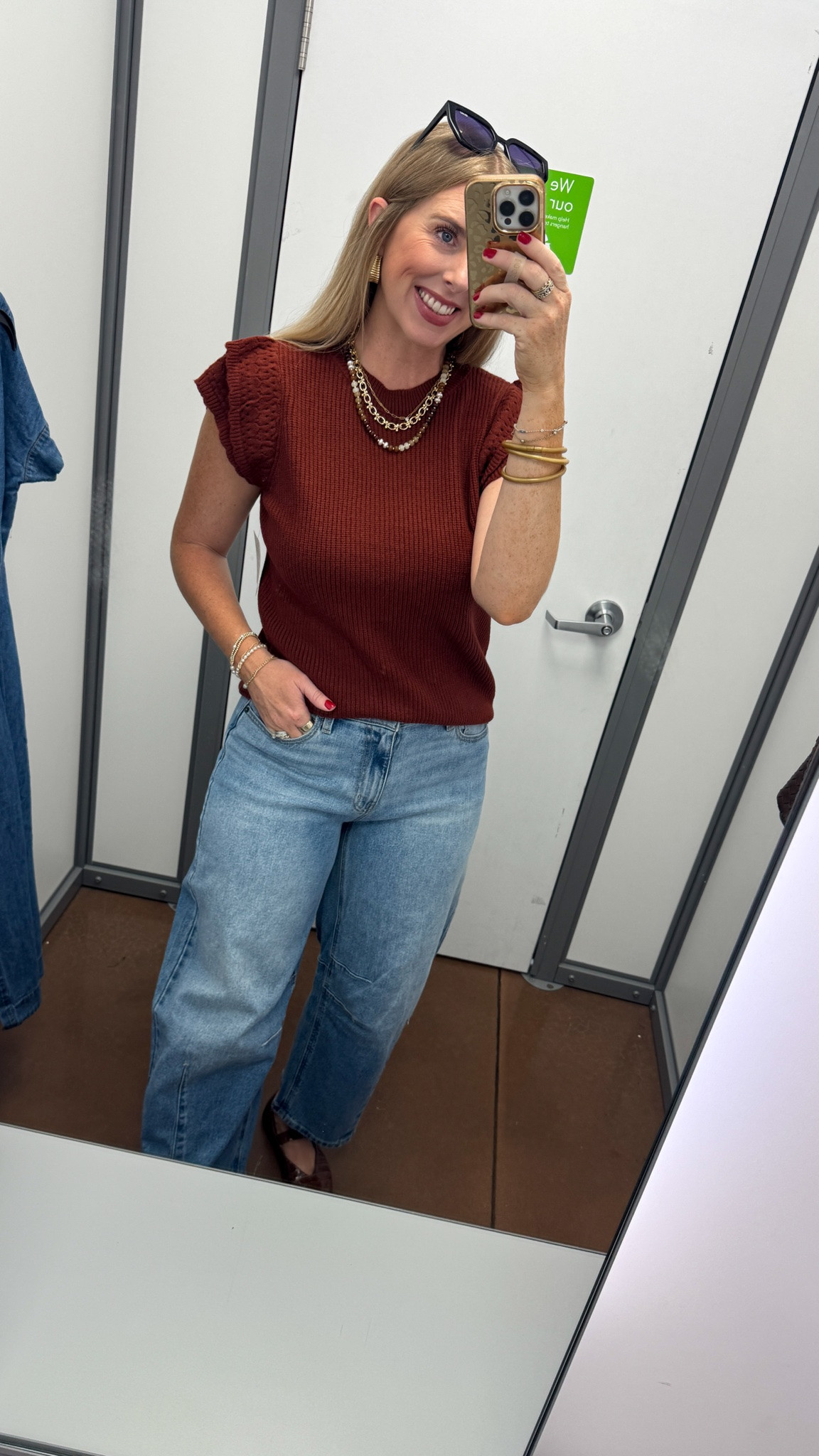 The cutest fall outfit from Walmart! Scenario ruffle sleeve sweater and horseshoe jeans!

#LTKootd