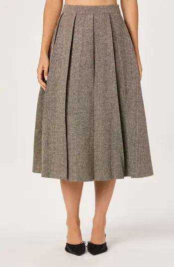 ASTR the Label Pleated Midi Skirt in Taupe Black Fleck at Nordstrom Rack, Size Small | Nordstrom Rack