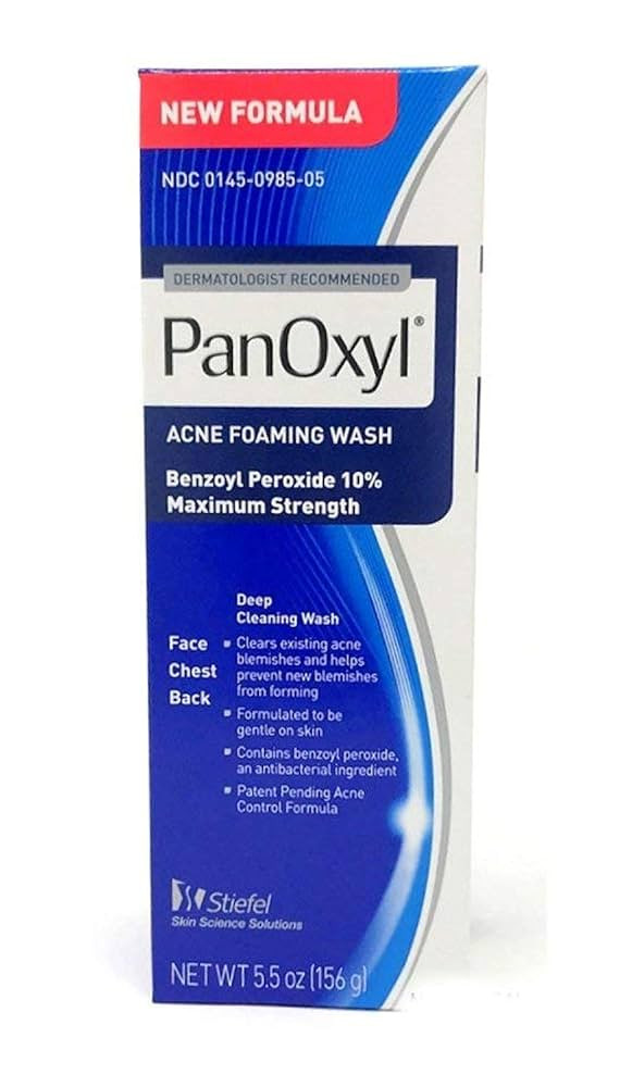 PanOxyl Acne Foaming Wash 10% Benzoyl Peroxide 5.5 oz (156 g) | Amazon (US)