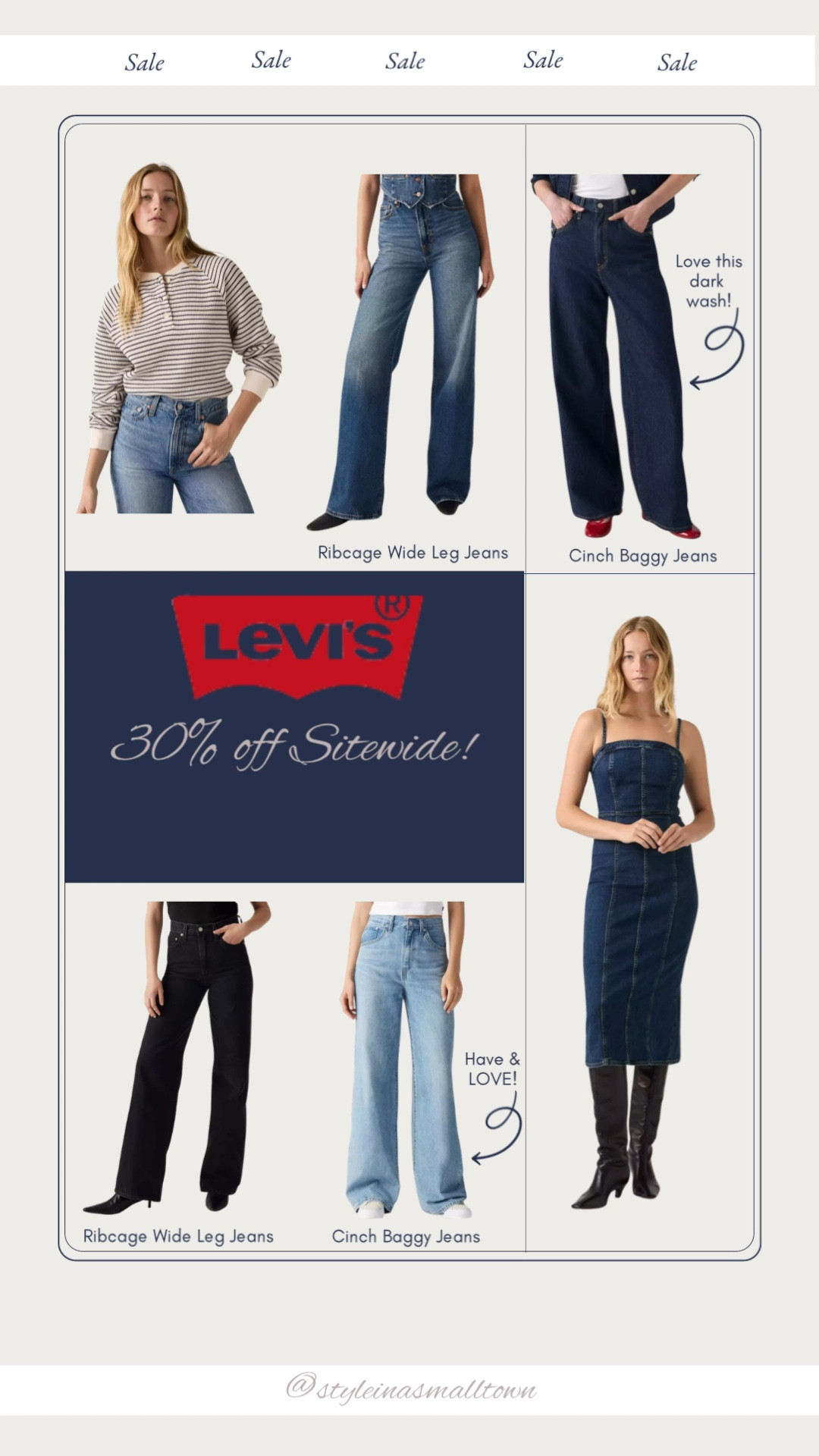 Levi’s sitewide 30% off sale is live! ✨

Shop the best in denim and jeans from the viral ribcage wide leg jeans and cinch waist baggy jeans at some of the best prices I’ve ever seen. 💸 I have the cinch waist and love them! 👖I wear a 29, but could go down a size. They also have the cutest cozy sweaters, denim button downs, thermal tops and puffy jackets! Men’s, women and kids are all on sale! 🎁

#Levis #salealert #LTKdenim #dealsyoulove #affordablefashion #LTKFinds 

#LTKSaleAlert #LTKGiftGuide #LTKHoliday