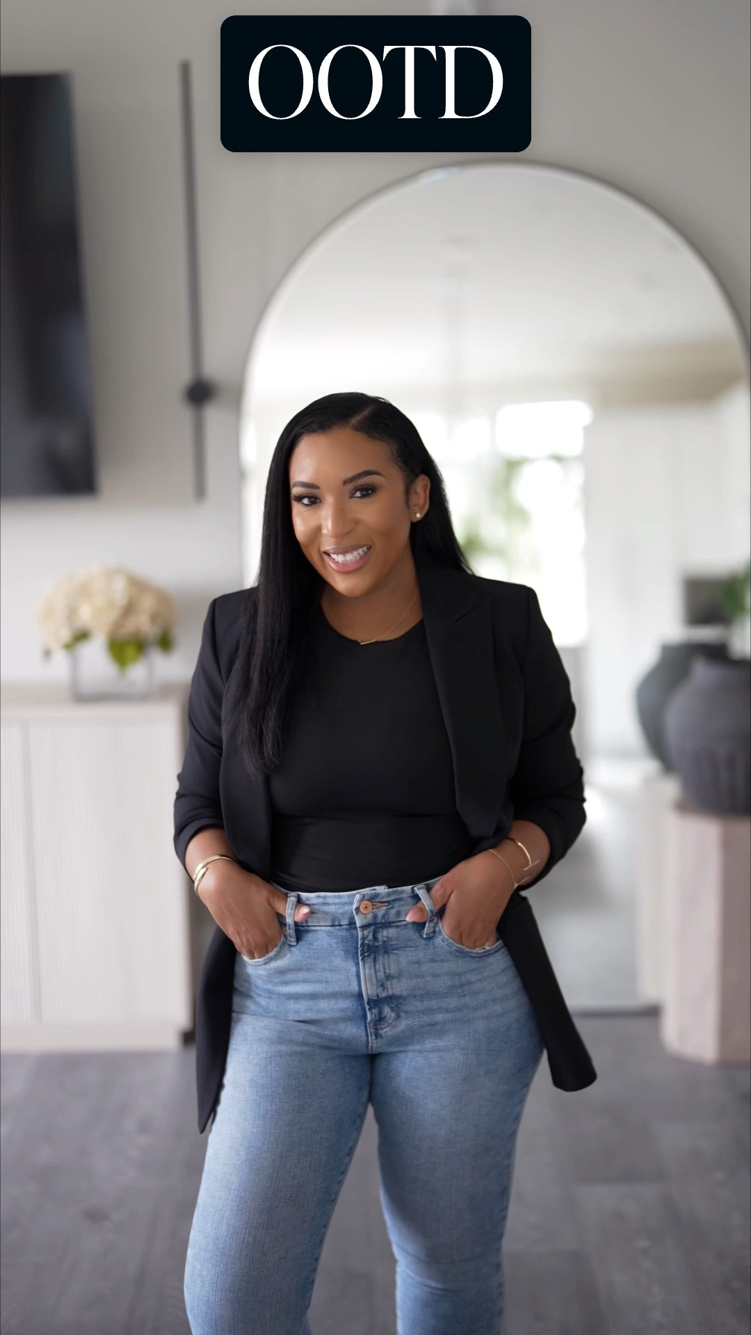 Classic Blazer & Jean Outfit. Paired with a high neck tank and black loafers.

#LTKOver40 #LTKMidsize #LTKStyleTip