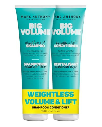 Marc Anthony Big Volume Hair Shampoo & Conditioner Set for Fine, Thin Hair - Lightweight Volumizing Shampoo & Conditioner for Gentle Cleansing - Frizz-Free & Sulfate-Free Hair Care Product | Amazon (US)