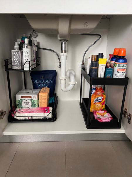 Under cabinet organizers 

These both literally take 2 seconds to put together, it’s soo easy! The bottom shelves pull out which makes it easier to pick stuff out. 

bathroom organization, cabinet organization, under cabinet storage, kitchen organization 

#LTKfindsunder50 #LTKhome