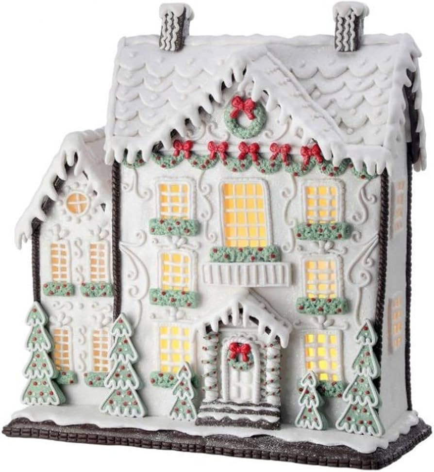 Regency International 13.5" LED Battery/Timer White Gingerbread Cake House | Amazon (US)