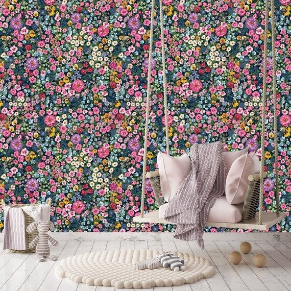 Peel and Stick Wallpaper Floral Blooming Garden Removable & | Etsy | Etsy (US)