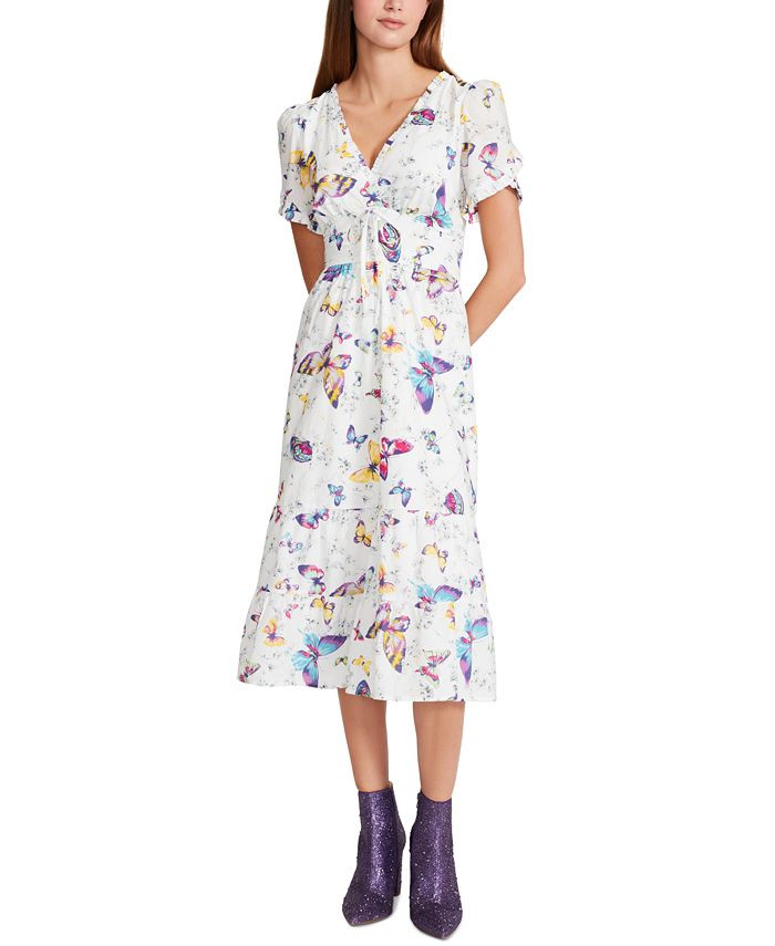 Betsey Johnson Ruffled Printed Midi Dress & Reviews - Dresses - Women - Macy's | Macys (US)