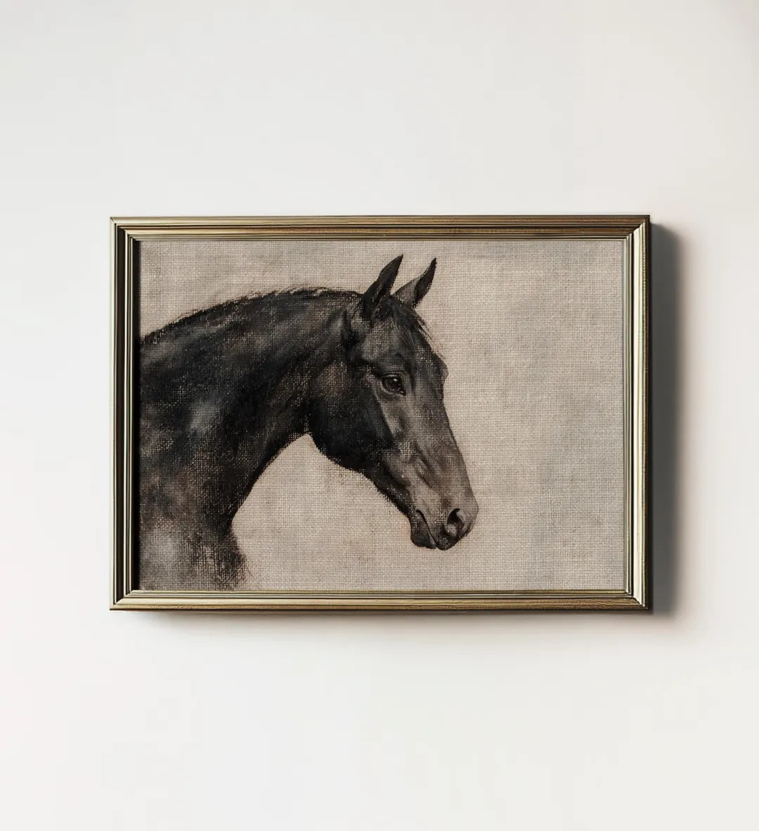 Rustic Horse Portrait Painting, Neutral Earthy Farmhouse Bedroom Decor, Equestrian Wall Art PRINT... | Etsy (US)