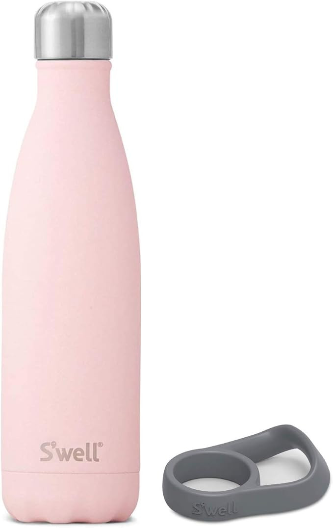 S'well Stainless Steel Water Bottle With Travel Handle - 17 Fl Oz - Pink Topaz - Triple-Layered V... | Amazon (US)