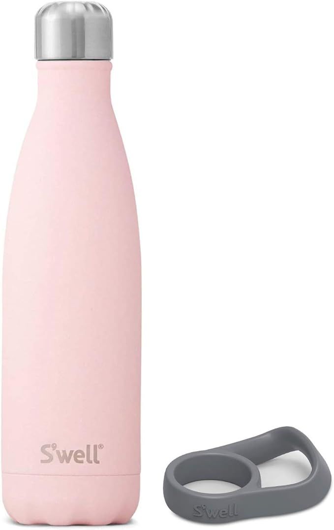 S'well Stainless Steel Water Bottle With Travel Handle - 17 Fl Oz - Pink Topaz - Triple-Layered V... | Amazon (US)