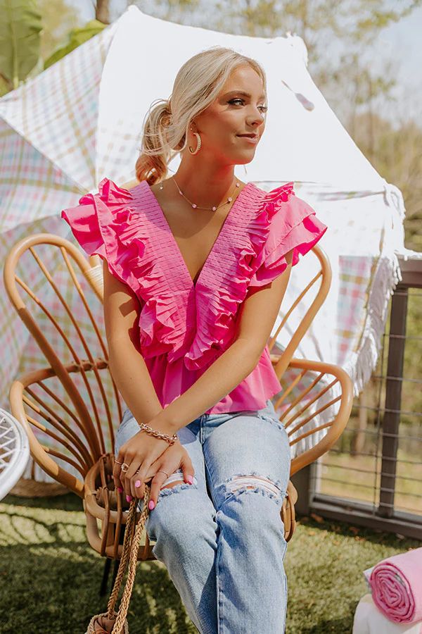 Gorgeous Girly Peplum Top In Pink | Impressions Online Boutique