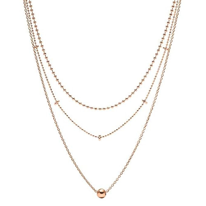 Fossil Women's Multi Gold-Tone Brass Necklace, One Size | Amazon (US)