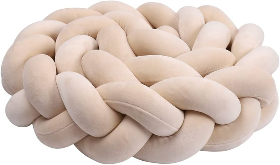 KOGITI 3 Strand Round Knit Cushion Soft Knot Throw Pillow Handmade Braided Plush Decor for Couch ... | Amazon (US)