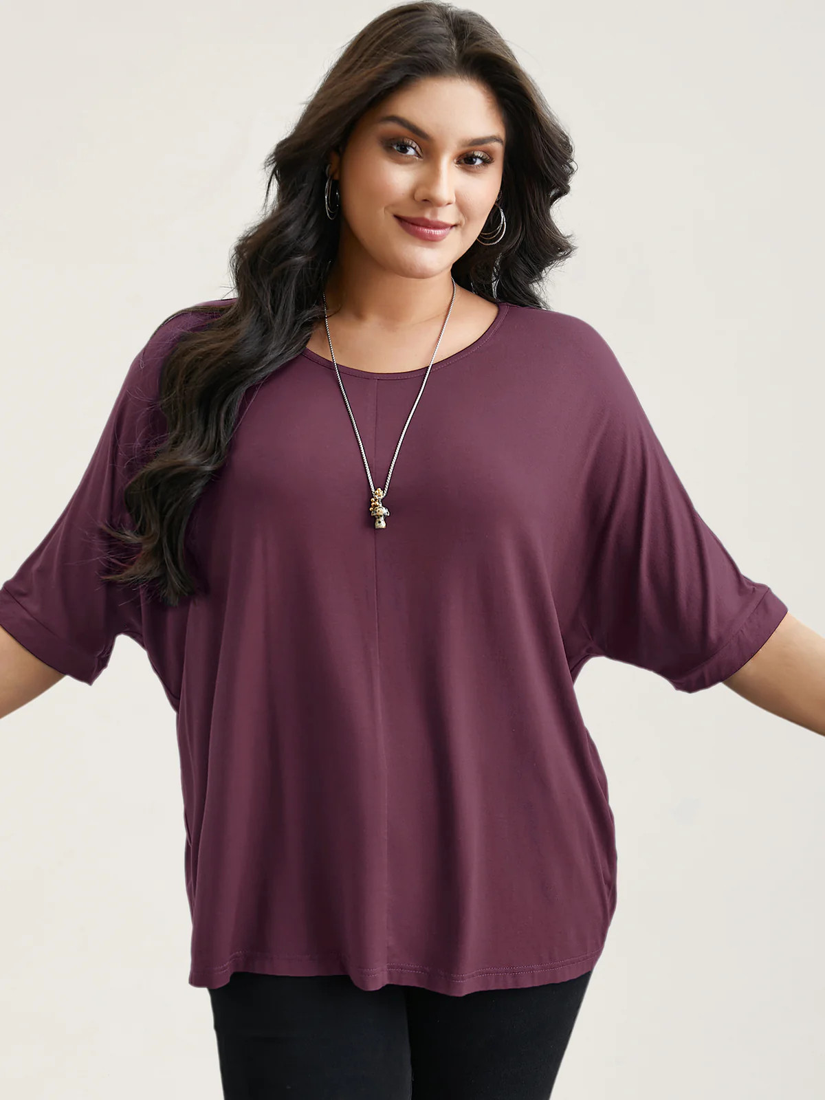 Supersoft Round Neck Plain T-Shirt | Bloomchic