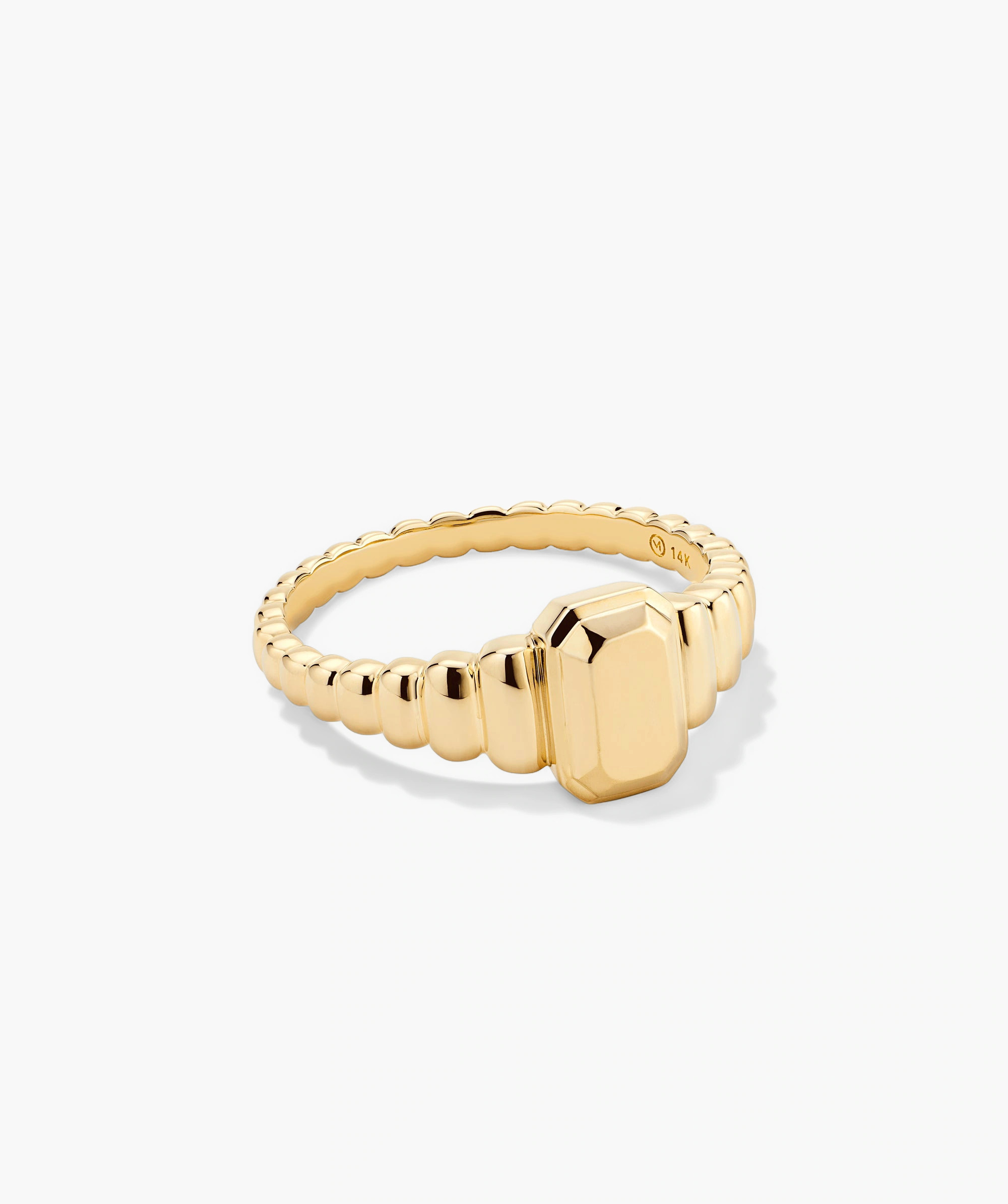 Charlotte Step Cut Signet Ring | Mejuri Fine Crew