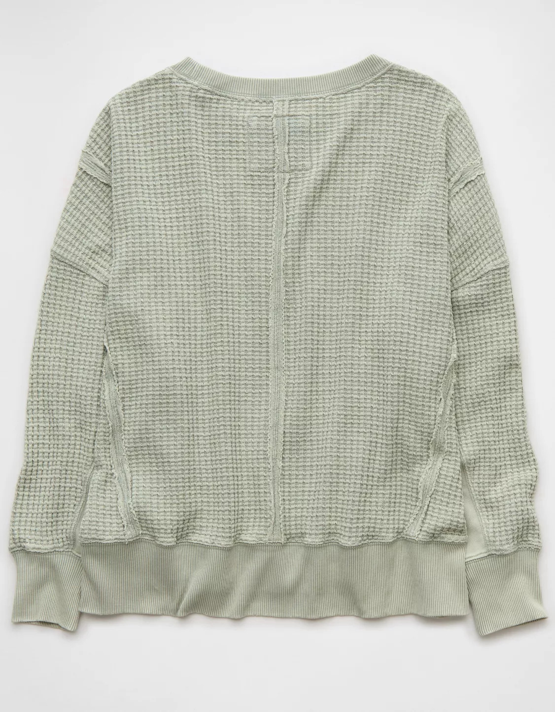 AE Big Hug Waffle Crew Neck Sweatshirt | American Eagle Outfitters (US & CA)