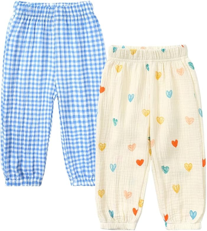 MYGBCPJS Baby Boys Girls Cotton Linen Trousers Kids Casual Ankle Pants Loose Long Bloomers | Amazon (US)