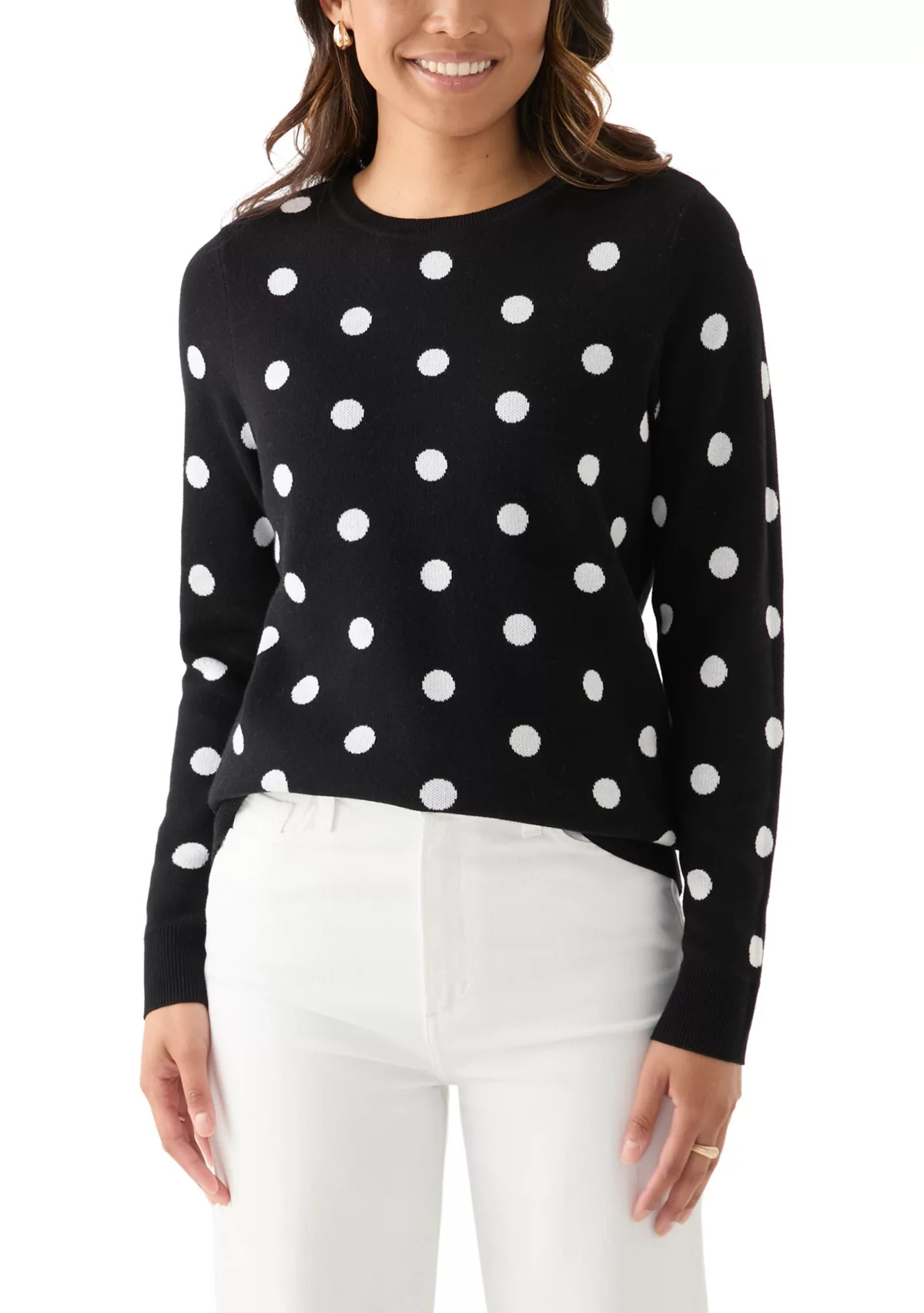 Kim Rogers®Women's Polka Dot Jacquard Knit Sweater | Belk