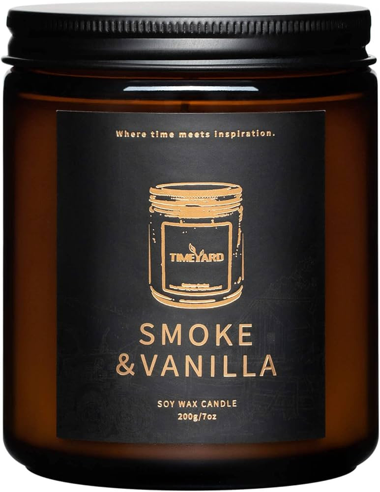 TIMEYARD Scented Candle Smoke and Vanilla Candle, Gift Candle for Men Modern Jar Candle, Calm and... | Amazon (US)