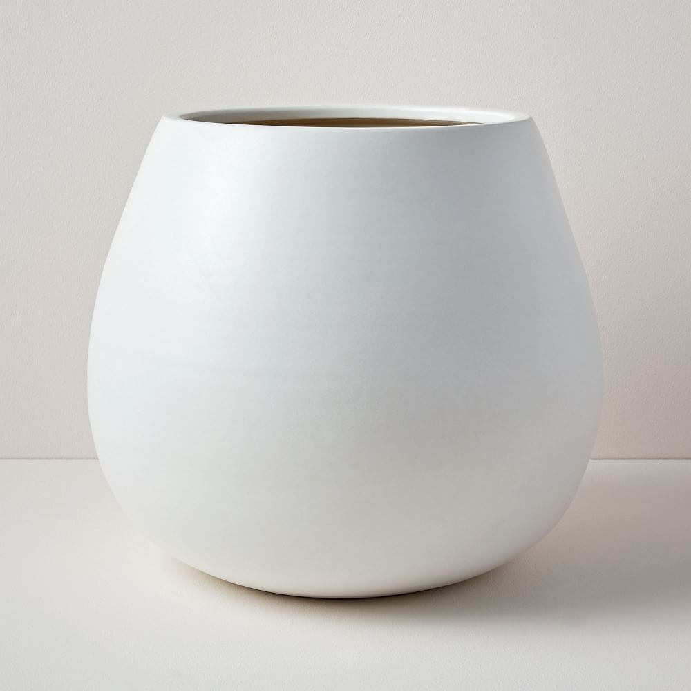 Pure White Ceramic Planters | West Elm (US)