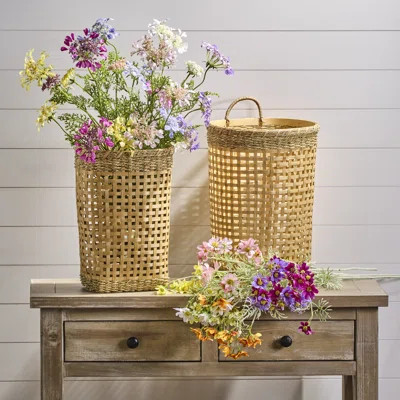 15-17" Bamboo Rattan Wall Basket | Wayfair North America