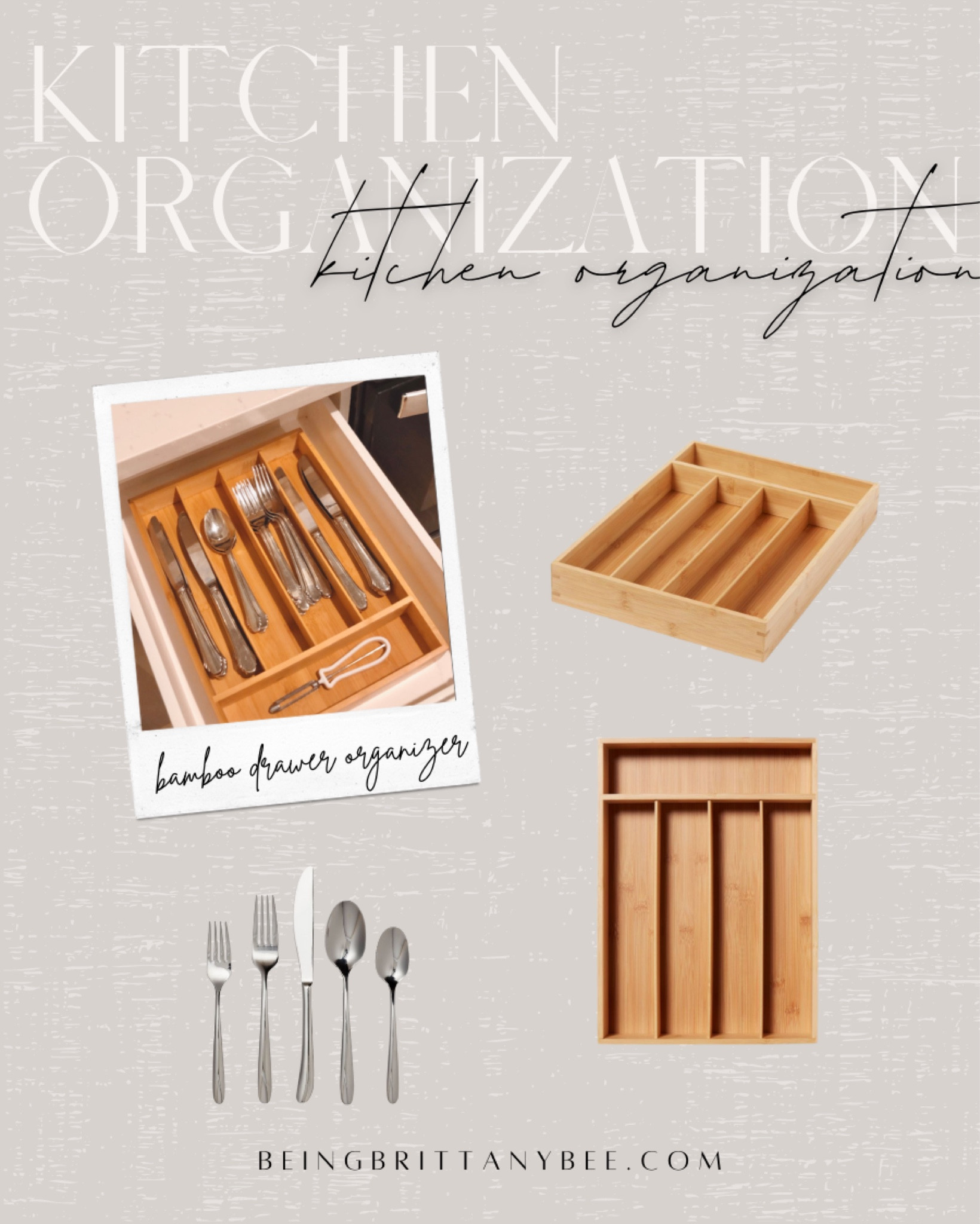 Kitchen organization, bamboo drawer organizer, target home, home. 
#BeingBrittanyBee

#LTKunder100 #LTKhome #LTKunder50