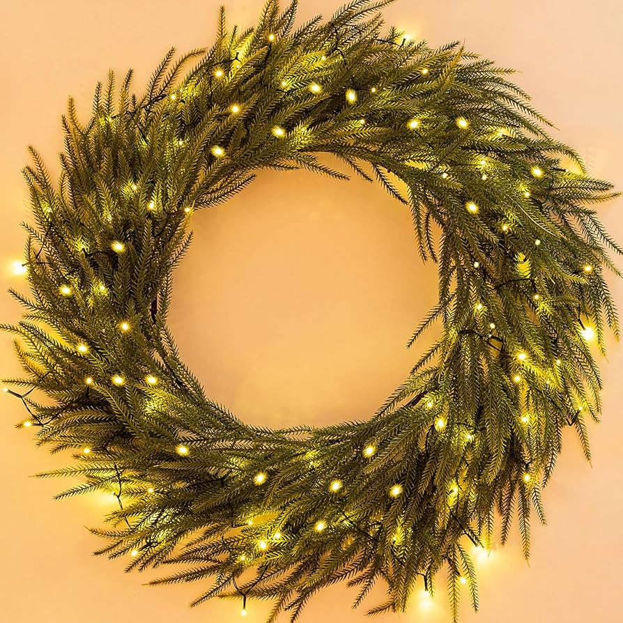 Large Christmas Wreath with Light for Outdoor - 35 Inch Prelit Christmas Wreaths with Timer Remot... | Amazon (US)
