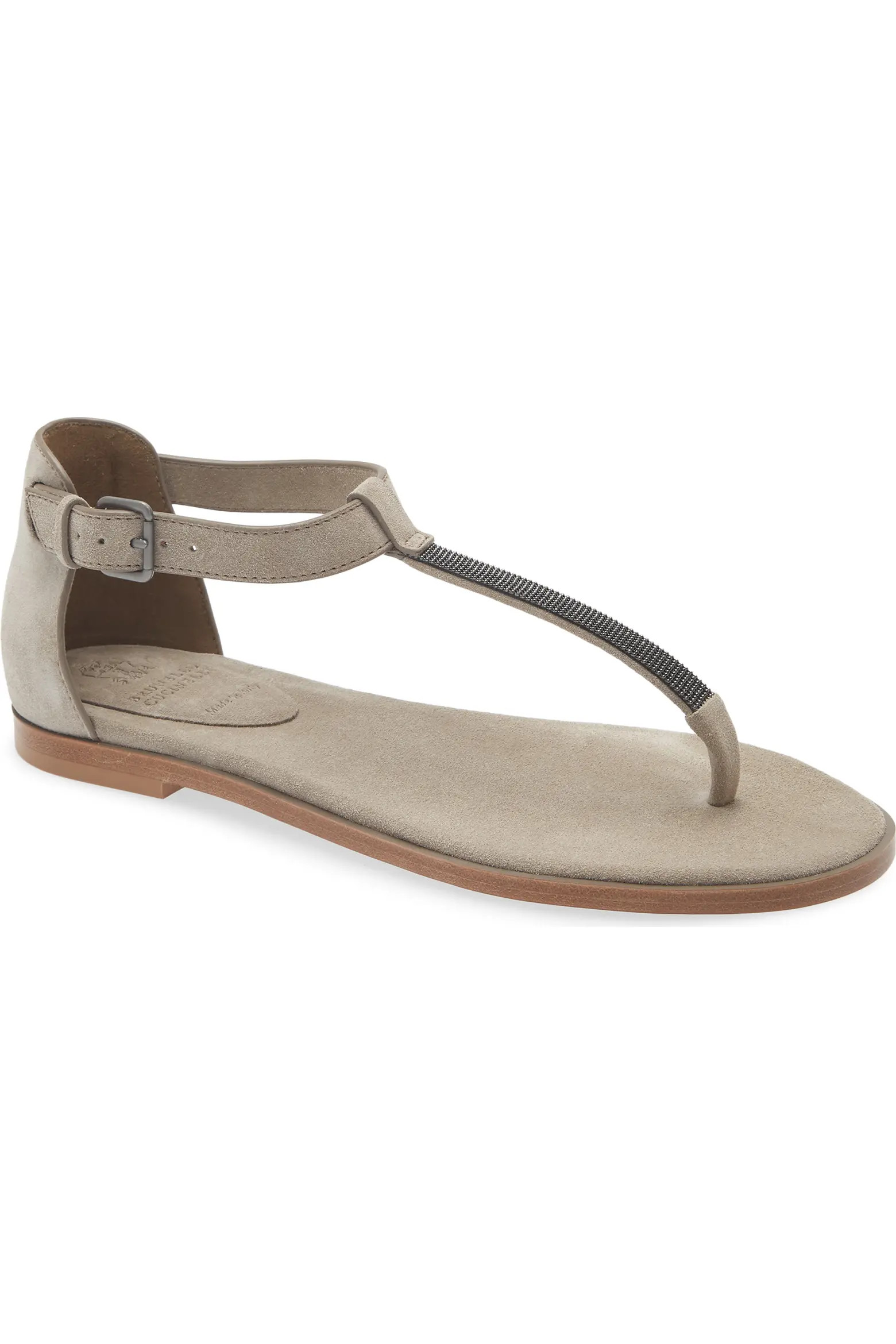 Monili T-Strap Suede Sandal (Women) | Nordstrom | Nordstrom