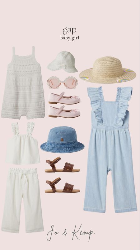 Gap baby girl! Summer style! 

Summer hat, girls outfit, sunglasses, two piece outfit, romper, sun hat, sandals, ballet flats, bucket hat 

#LTKBaby #LTKKids #LTKShoeCrush