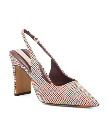 Averie Plaid Slingback Heels | TJ Maxx