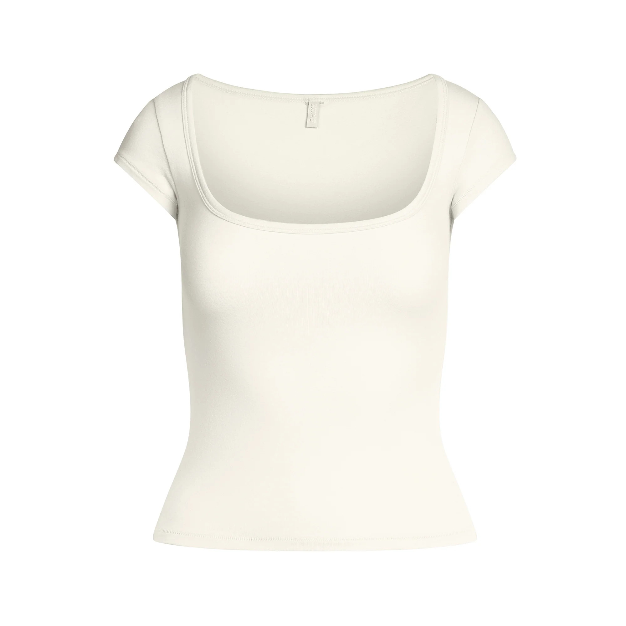 COTTON JERSEY SCOOP NECK T-SHIRT | MARBLE | SKIMS | SKIMS (US)