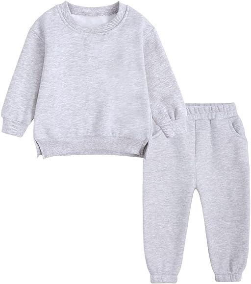 MYGBCPJS Youth 2PCS Jogger Outfits Set Fleece Hooded + Sweatpants Boys Girls Athletic Sweatsuits ... | Amazon (US)