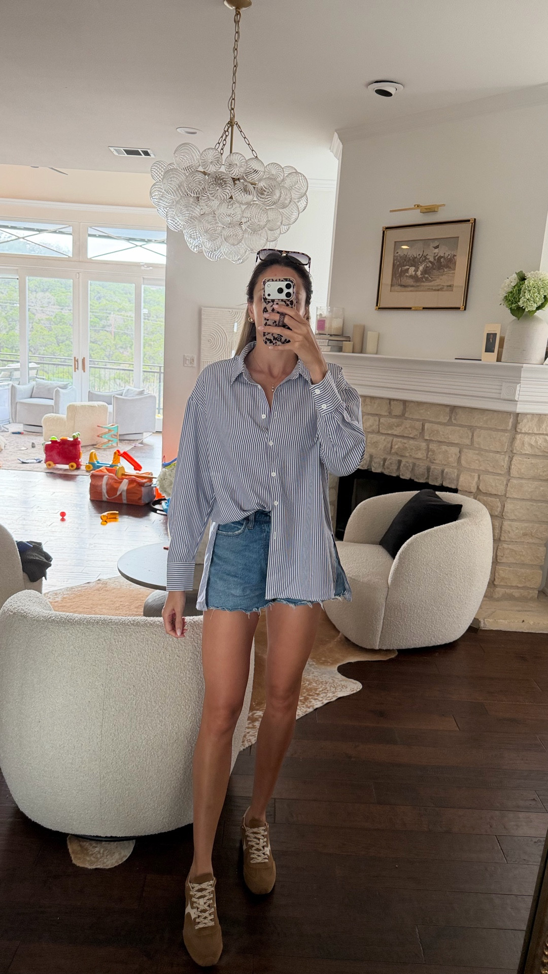 Easy spring outfit. Wearing a M top and 27 shorts 

School drop off outfit ideas, workwear, work from home, mom outfit, casual outfit ideas, spring outfit ideas, tall girl 

#LTKSpringSale #LTKmomlife #LTKootd
