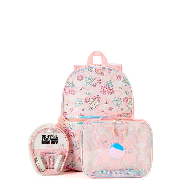Schoolyard Vibes 17" 3 Piece Backpack Set with Headphones and Kids Lunch Box | Walmart (US)