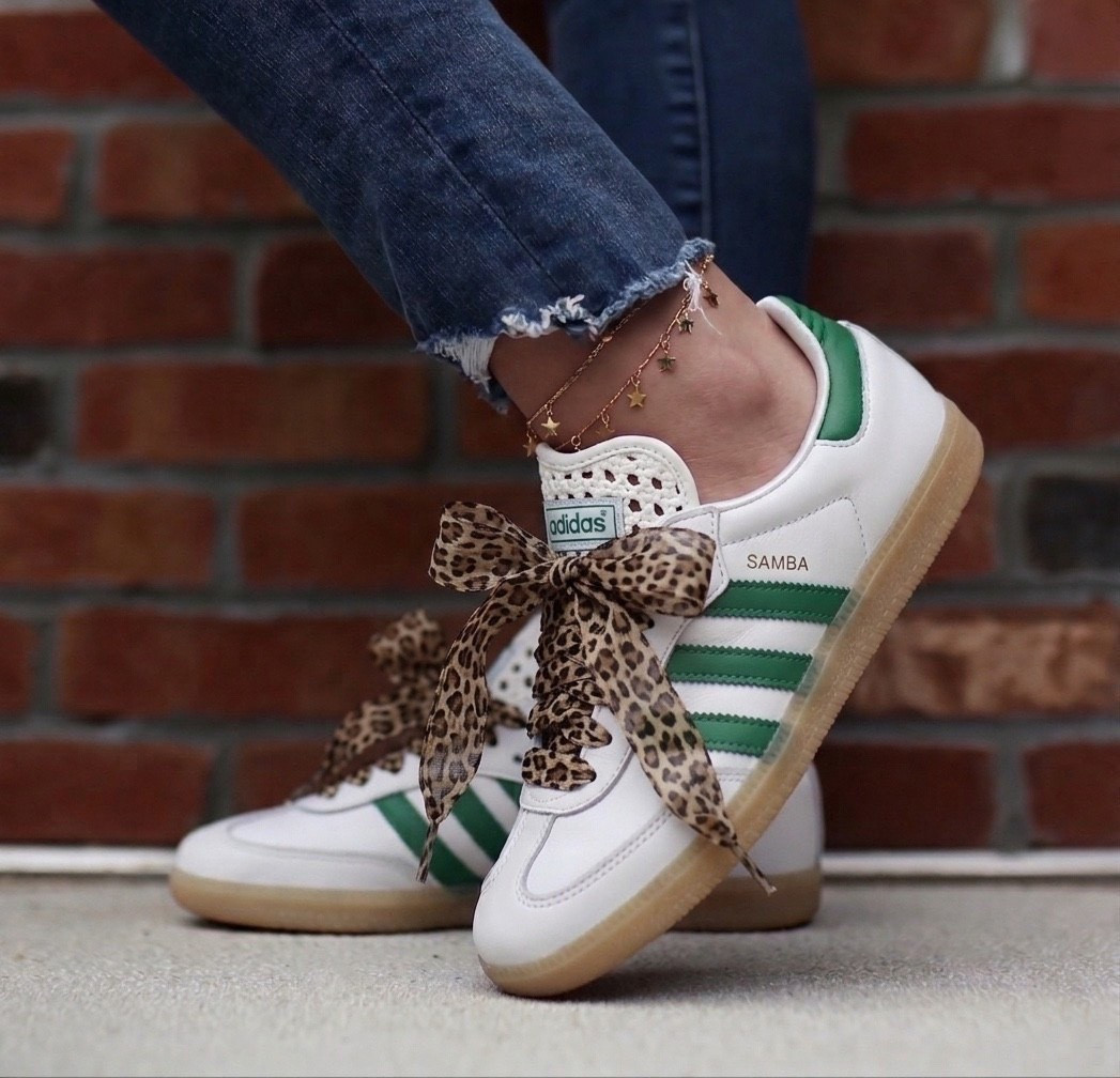 The Adidas Samba sneakers are a timeless closet staple that instantly elevates any casual outfit. 🤍✨ Whether you style them with denim, leggings, or dresses, they add the perfect effortless, sporty chic vibe. They run true to size and I changed the laces for only $10
