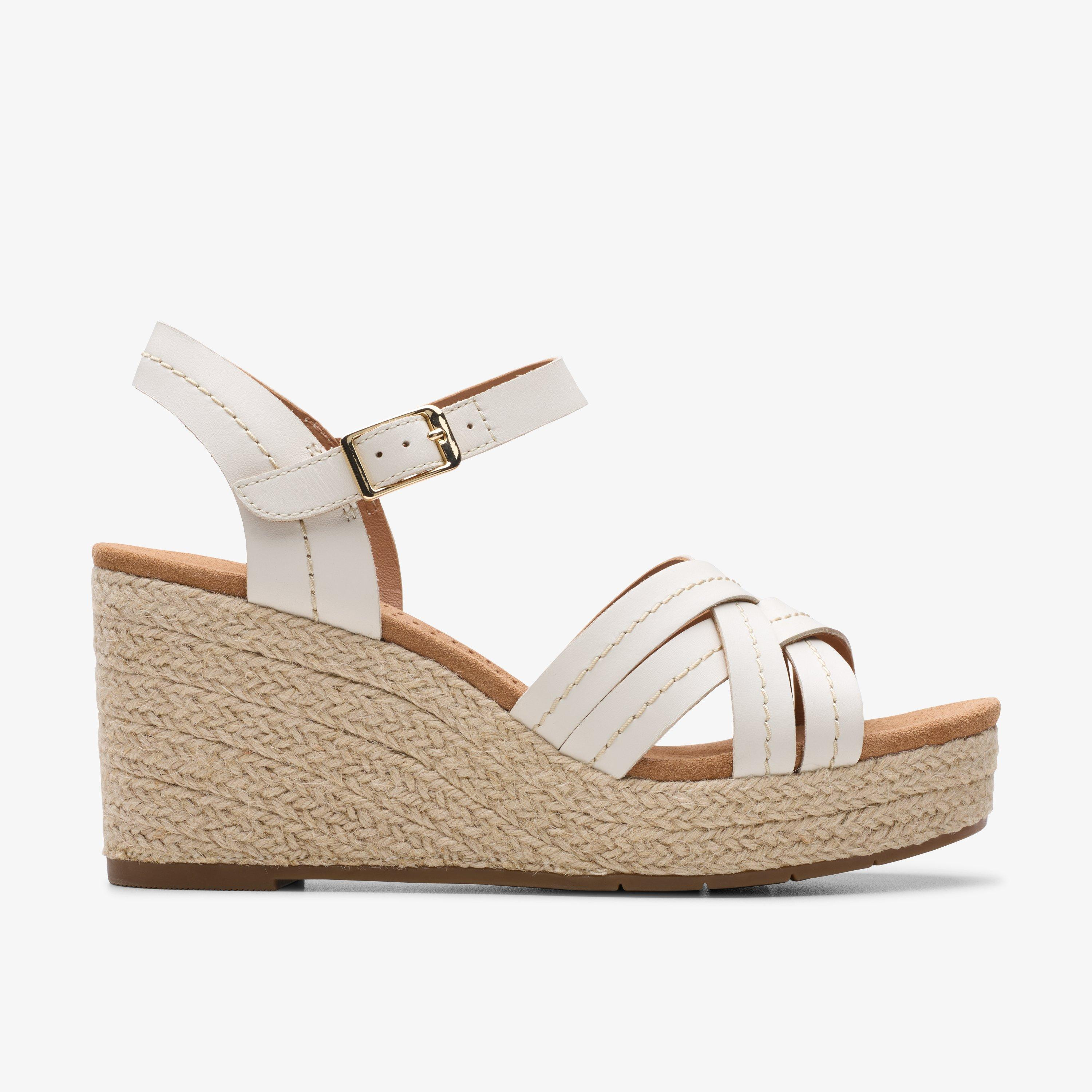 Women's Sabina Strap Cream Leather Wedges | Clarks | Clarks (US)