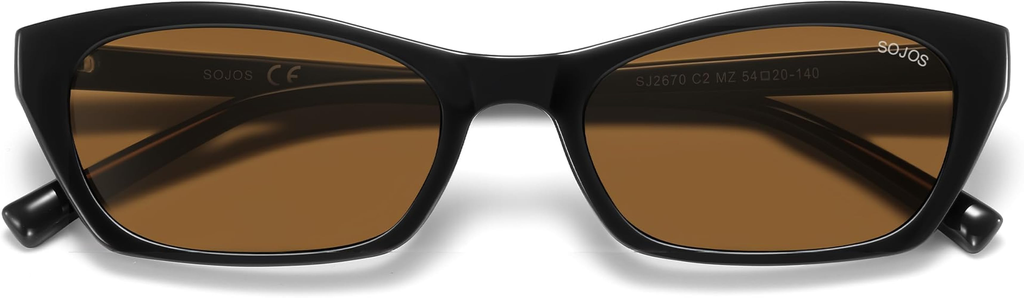 SOJOS Trendy Cat Eye Polarized Sunglasses for Women Men, Retro 90s Y2K Small Thin Rectangle Sunni... | Amazon (US)