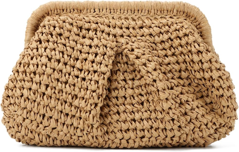 Straw Clutch Purses for Women Small Woven Dumpling Bag Summer Beach Clutch Wicker Crossbody Purse... | Amazon (US)