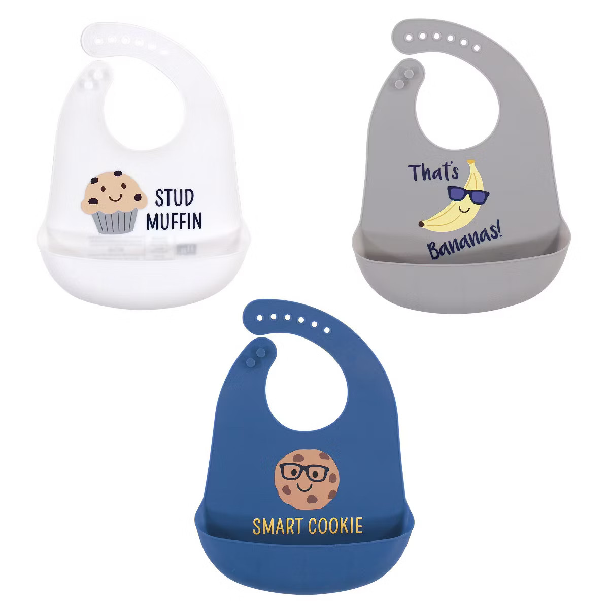 Hudson Baby Infant Boy Silicone Bibs 3pk, Stud Muffin, One Size | Target