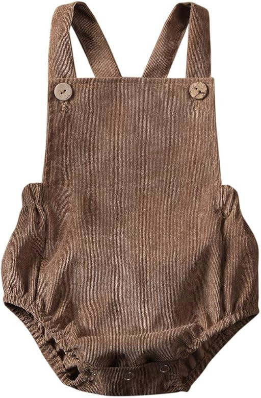 Kuriozud Newborn Infant Baby Boy Girl Romper Plain Bodysuit Backless Strap Clothes | Amazon (US)