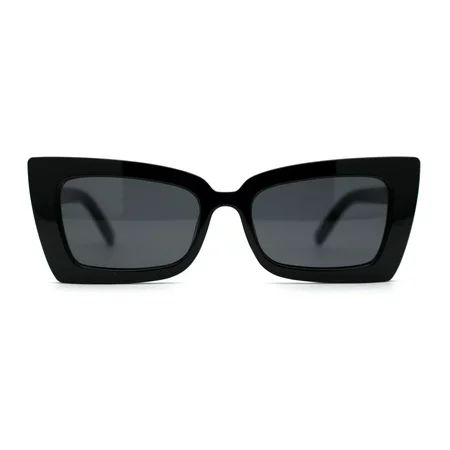 Womens Mod Square Sharp Cat Eye Plastic Sunglasses All Black | Walmart (US)