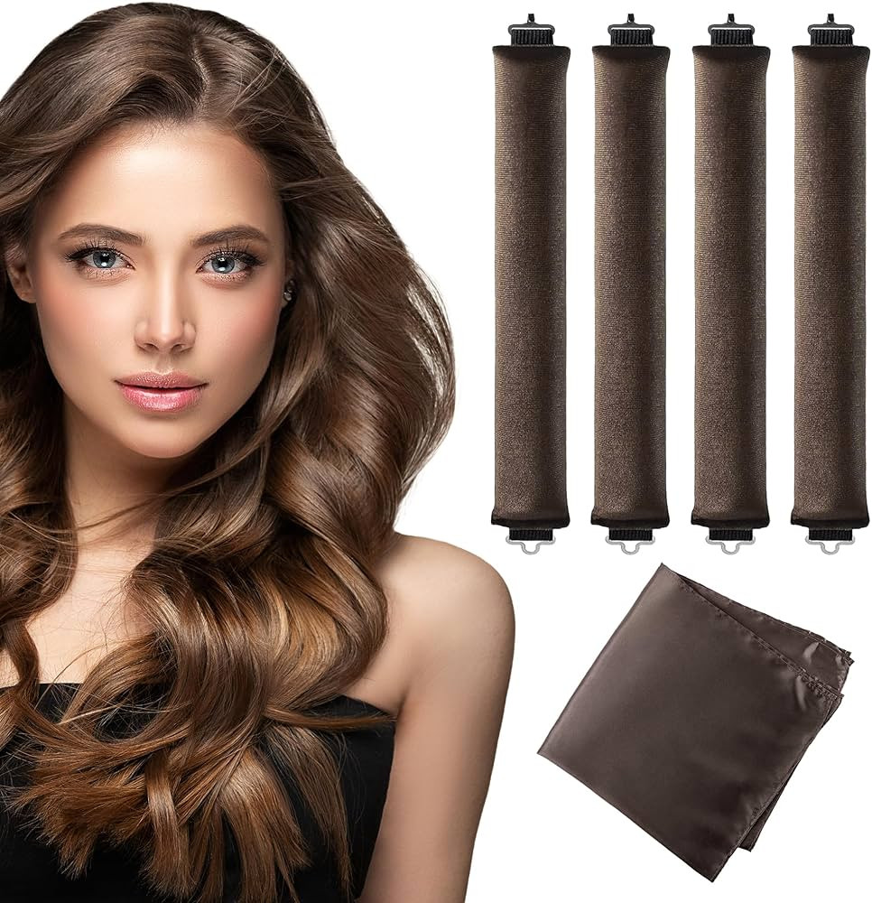 Overnight Blowout Rods Heatless Curls - 4 Pcs Hair Curlers to Sleep In, Velvet Hair Rollers with ... | Amazon (US)