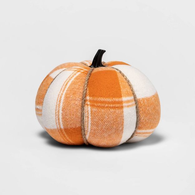 Harvest Plaid Pumpkin Medium Orange and Cream - Hyde &#38; EEK! Boutique&#8482; | Target