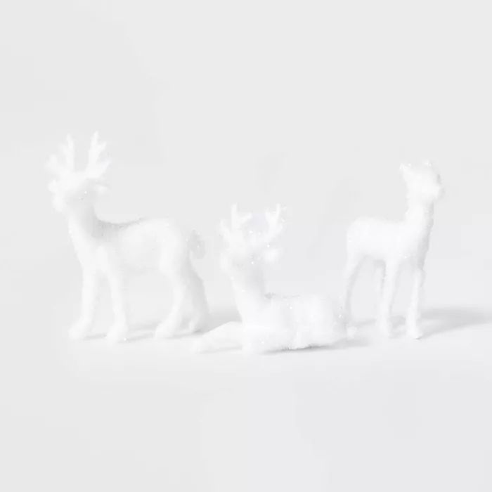 3pk Deer Decorative Figurine Set White - Wondershop&#8482; | Target