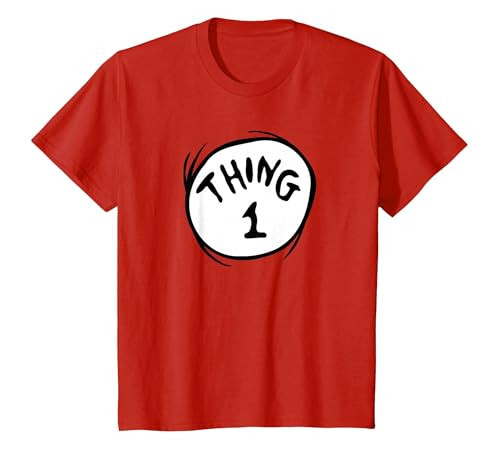 Dr. Seuss Thing 1 Emblem Youth T-Shirt, Youth, Red, 2T | Amazon (US)