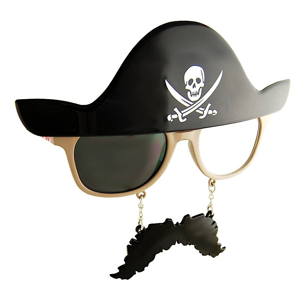Sun-Staches Pirate Sunglasses | Costume Accessory Party Favor | UV400 | One Size Fits Most | Amazon (US)