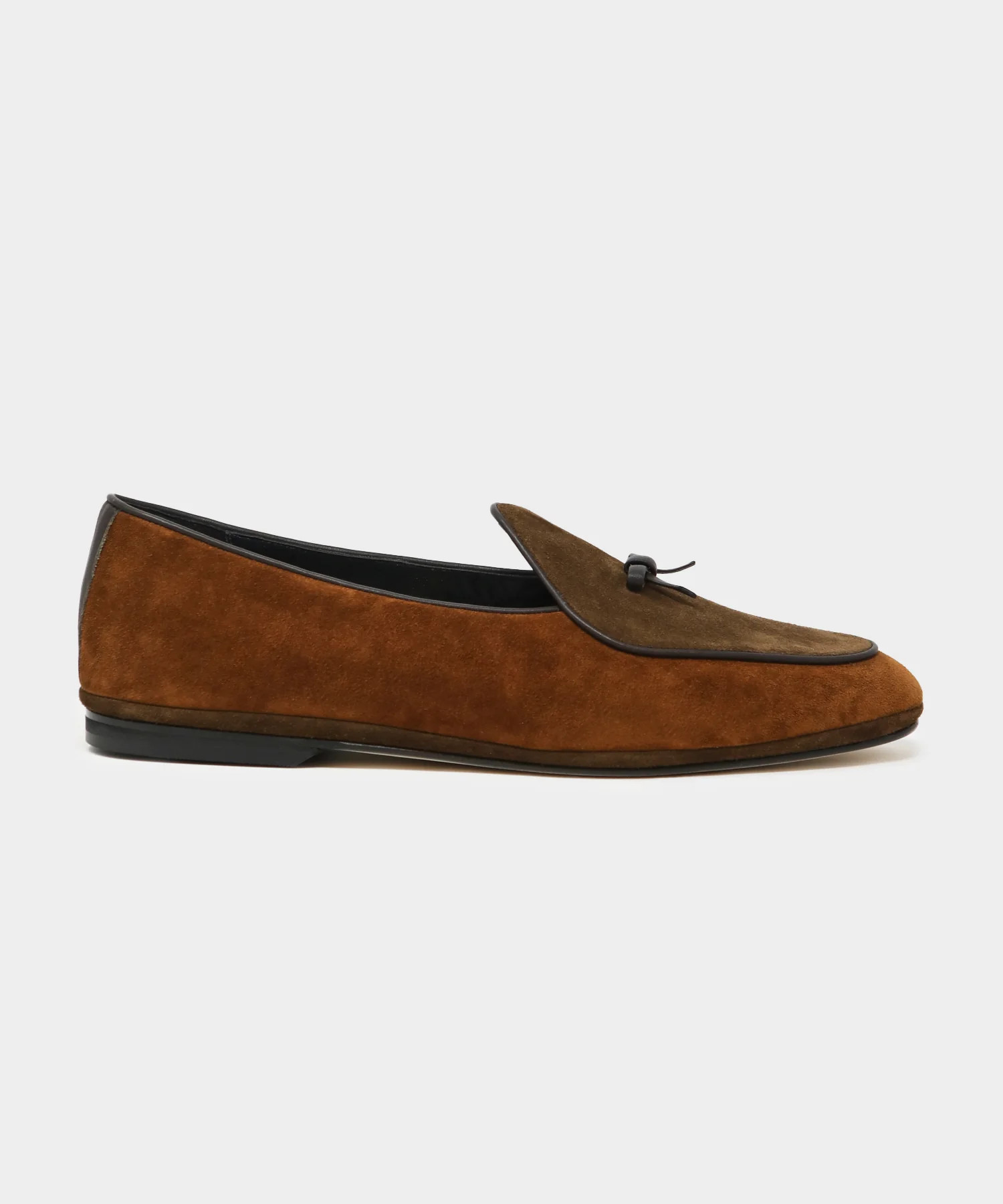 Todd Snyder x Rubinacci Belgian Loafer Colorblock Suede Brown | Todd Snyder