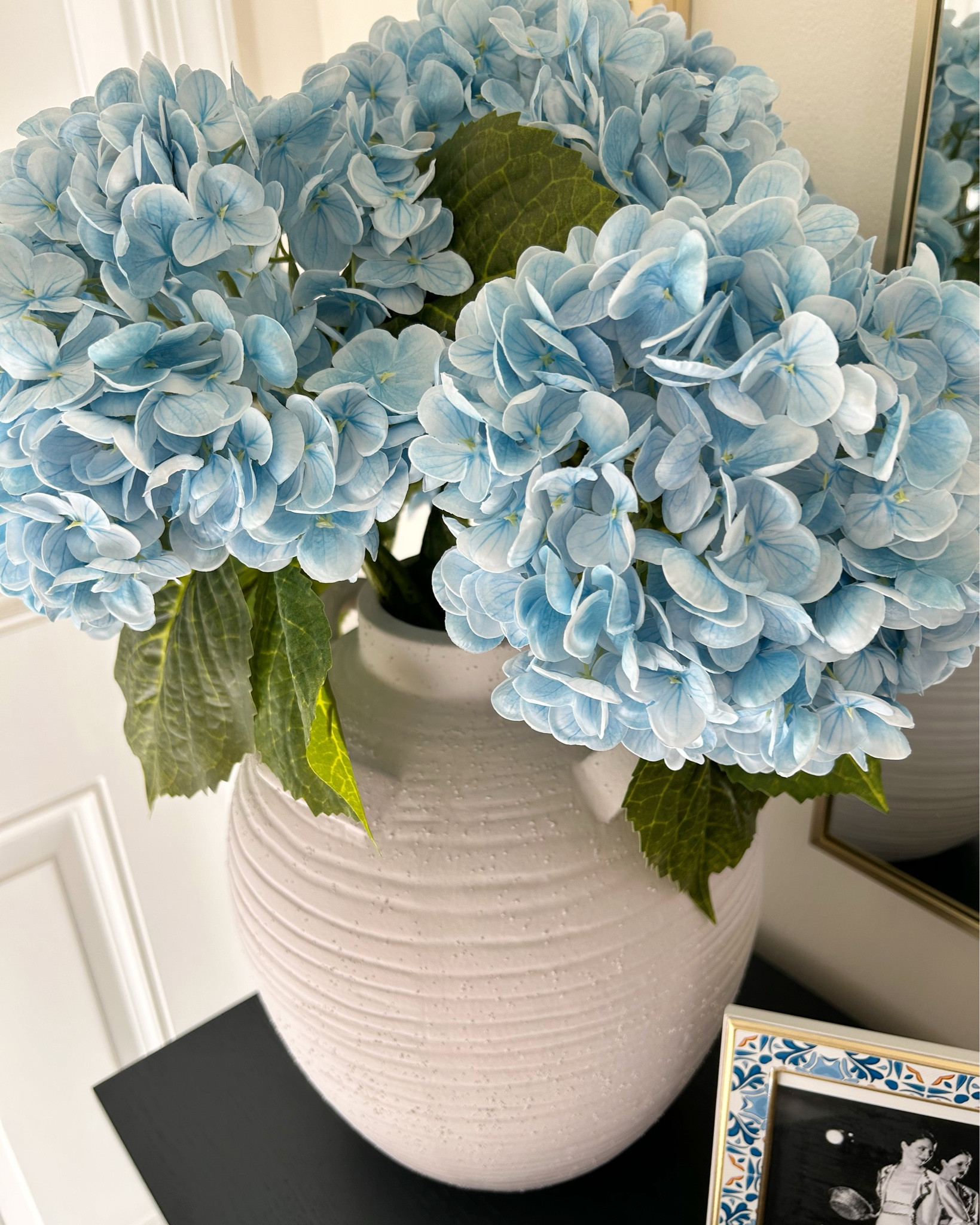 Real touch hydrangeas from Amazon. Currently 3 for $22. (I have 6 in this vase.) Comes in several colors  

#LTKdayinmylife #LTKHome #LTKvlog