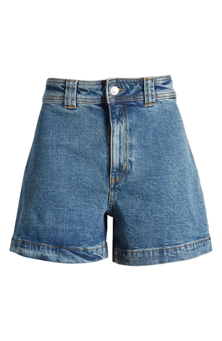 & Other Stories High Waist Organic Cotton Denim Shorts | Nordstrom | Nordstrom