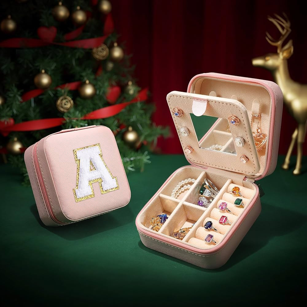 Parima Travel Jewelry Organizer Stocking Stuffers - Sturdy and Trendy Jewelry Box for Girls, Jewe... | Amazon (US)