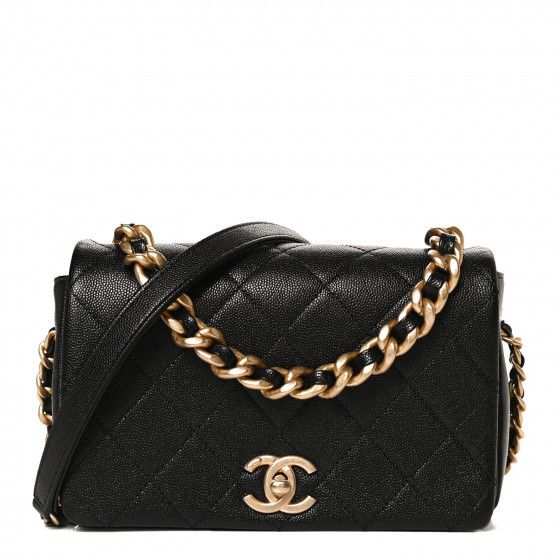 CHANEL Caviar Quilted Small Fashion Therapy Flap Bag Black | FASHIONPHILE | Fashionphile